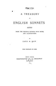 Cover of: A treasury of English sonnets: edited from the original sources