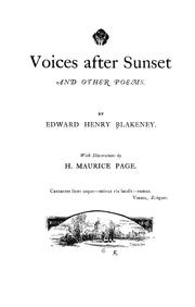 Cover of: Voices after sunset and other poems