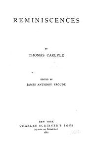 Cover of: Reminiscences by Thomas Carlyle