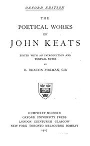Cover of: The poetical works of John Keats by John Keats