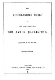 Cover of: Miscellaneous works