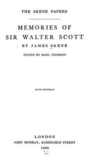 Cover of: Memories of Sir Walter Scott