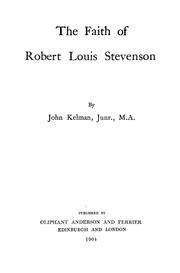 Cover of: The faith of Robert Louis Stevenson