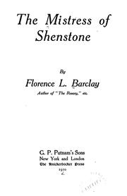 Cover of: The mistress of Shenstone