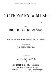 Cover of: Dictionary of music by Hugo Riemann