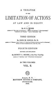 Cover of: A treatise on the limitation of actions at law and in equity