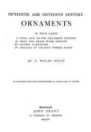 Cover of: Fifteenth and sixteenth century ornaments