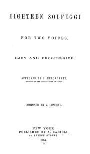 Cover of: Eighteen solfeggi for two voices: easy and progressive