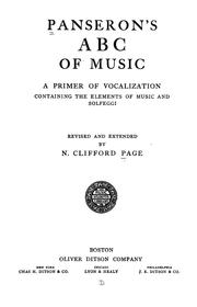 Cover of: Panseron's a b c of music: a primer of vocalization containing the elements of music and solfeggi