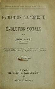 Cover of: Évolution économique et évolution sociale.