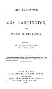 Cover of: Life and sayings of Mrs. Partington and others of the family