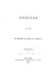 Cover of: Webster; an ode by William Cleaver Wilkinson