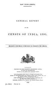 Cover of: Census of India, 1891: General report