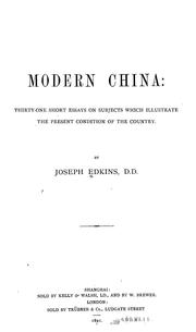Cover of: Modern China by Joseph Edkins