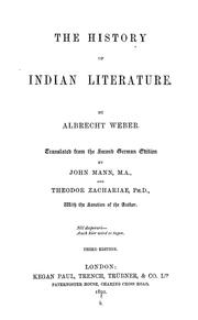 Cover of: The history of Indian literature by Weber, Albrecht