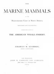 Cover of: The marine mammals of the north-western coast of North America
