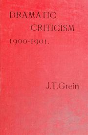 Cover of: Dramatic criticism