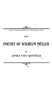 Cover of: The poetry of Wilhelm Müller