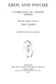Cover of: Eros and Psyche: a fairy-tale of ancient Greece, retold after Apuleius