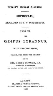 Cover of: The Oedipus Tyrannus by Sophocles
