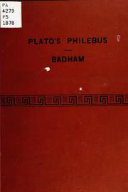 Cover of: The philebus of Plato by Πλάτων