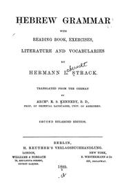 Cover of: Hebrew grammar by Strack, Hermann Leberecht