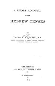 Cover of: A short account of the Hebrew tenses