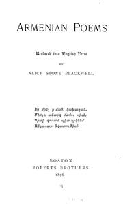 Cover of: Armenian poems by Alice Stone Blackwell