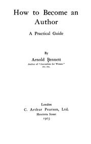 How to become an author by Arnold Bennett