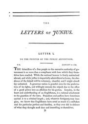 Cover of: The letters of Junius: stat nominis umbra