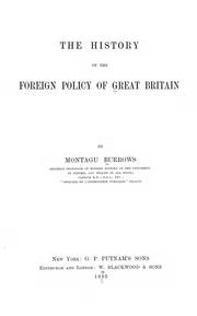 Cover of: The history of the foreign policy of Great Britain
