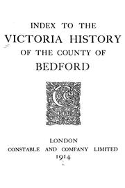 Cover of: The Victoria history of the county of Bedford by William Page