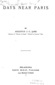 Cover of: Days near Paris by Augustus J. C. Hare