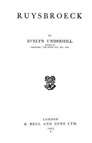 Cover of: Ruysbroeck by Evelyn Underhill