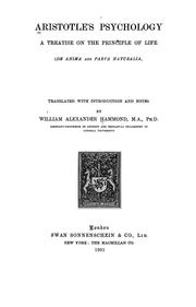 Cover of: Aristotle's psychology by Aristotle