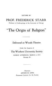 Cover of: [A series of lectures by Frederick Starr