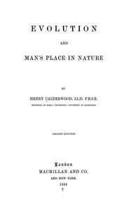 Cover of: Evolution and man's place in nature