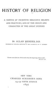 Cover of: History of religion by Allan Menzies