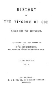 Cover of: History of the kingdom of God under the Old Testament