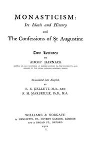 Cover of: Monasticism by Adolf von Harnack