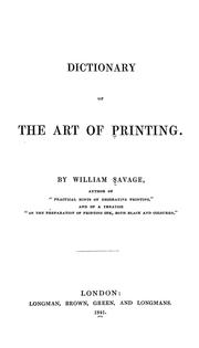Cover of: A dictionary of the art of printing