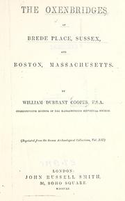 Cover of: Oxenbridges of Brede Place, Sussex, and Boston, Massachusetts.