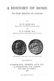Cover of: A history of Rome to the death of Cæsar by W. W. How