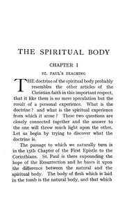 Cover of: The spiritual body