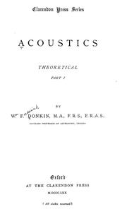 Cover of: Acoustics by W. F. Donkin