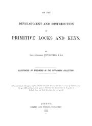Cover of: On the development and distribution of primitive locks and keys