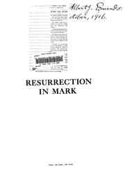 Cover of: The resurrection in Mark and Hoag's vision: two studies in the Christian religion