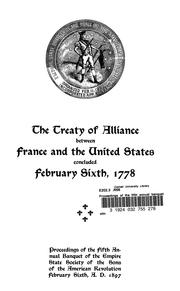Cover of: Proceedings of the fifth annual banquet of the Empire State Society, Sons of the American Revolution: on the sixth of February, 1897