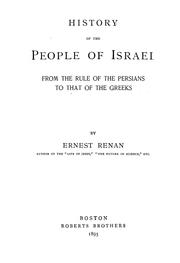 Cover of: History of the people of Israel by Ernest Renan