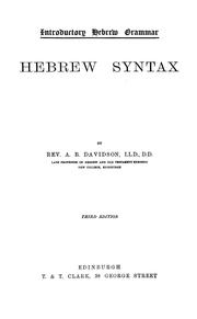 Cover of: Introductory Hebrew grammar: Hebrew syntax